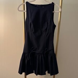 Zara Navy Sleeveless Mini Dress with Ruffle Hem